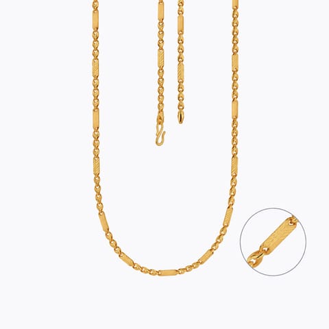 Gold Chains 22 Karat Yellow Gold Trace 22KT Gold Unisex Chain