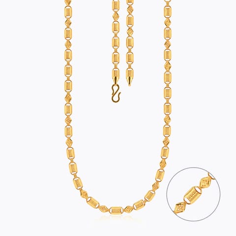 Gold Chains 22 Karat Yellow Gold Grid 22KT Gold Unisex Chain