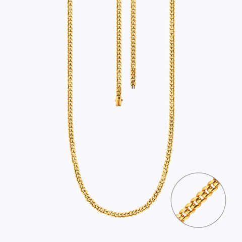 Gold Chains 22 Karat Yellow Gold Core 22KT Gold Unisex Chain