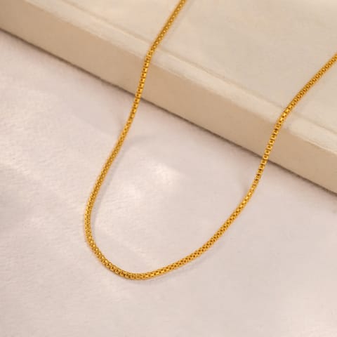 Round Box 22KT Unisex Gold Chain