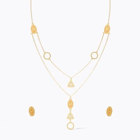 Sparsha Spark 22KT Gold Multi Layer Necklace Set Sparsha Spark 22KT Gold Multi Layer Necklace Set