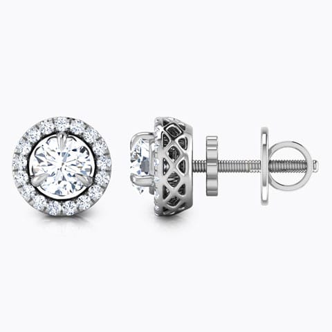 Glitter Halo Solitaire Stud Earrings Glitter Halo Solitaire Stud Earrings