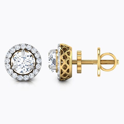 Glitter Halo Solitaire Stud Earrings Glitter Halo Solitaire Stud Earrings
