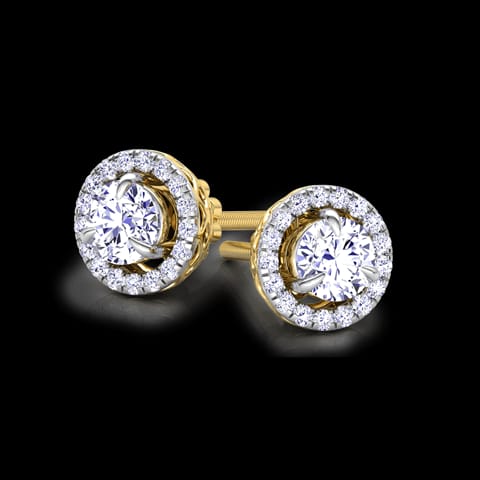 Glitter Halo Solitaire Stud Earrings Glitter Halo Solitaire Stud Earrings