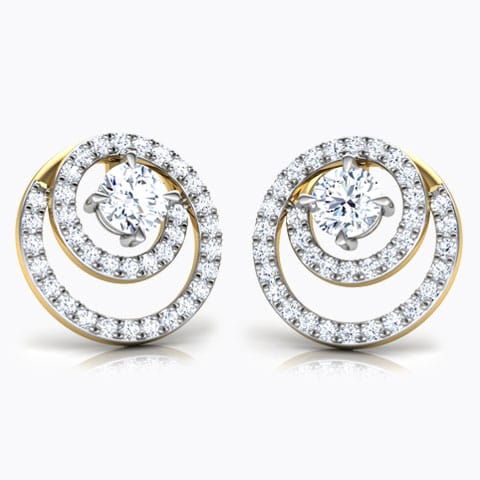 Shimmer Encircle Solitaire Stud Earrings