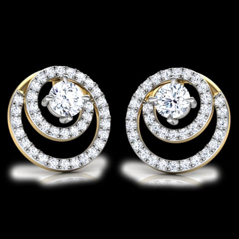 Shimmer Encircle Solitaire Stud Earrings