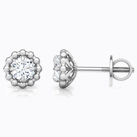 Glow Halo Solitaire Stud Earrings