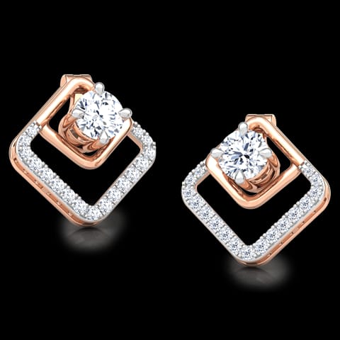 Gleam Quad Solitaire Stud Earrings