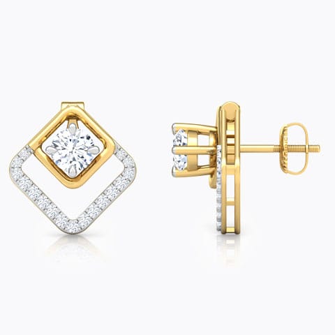 Gleam Quad Solitaire Stud Earrings
