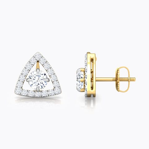 Shine Trigon Solitaire Stud Earrings