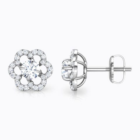 Bright Bloom Solitaire Stud Earrings