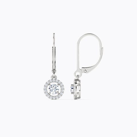 Halo Solitaire Drop Earrings Halo Solitaire Drop Earrings