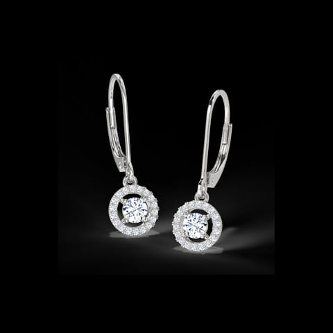 Halo Solitaire Drop Earrings Halo Solitaire Drop Earrings