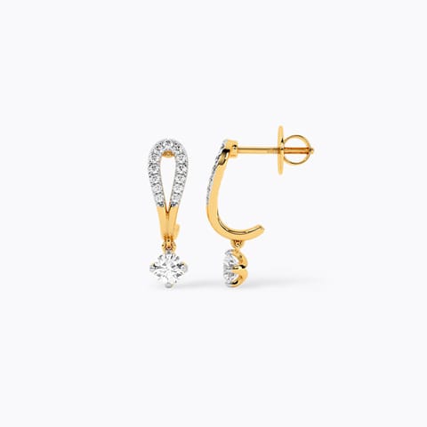 Radiant Pebble Solitaire Hoop Earrings Radiant Pebble Solitaire Hoop Earrings