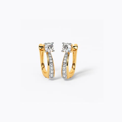 Reverie Solitaire Hoop Earrings