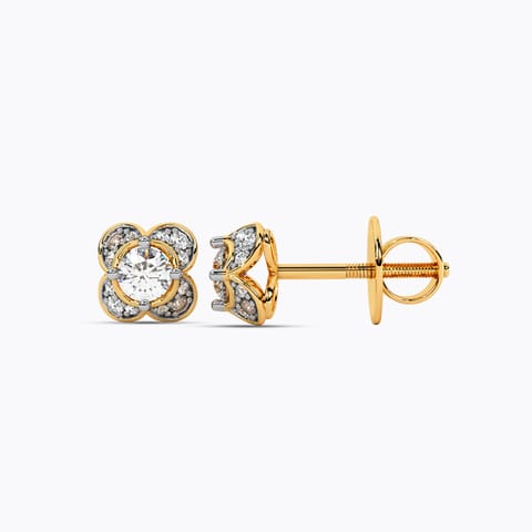 Floral Gleam Solitaire Stud Earrings Floral Gleam Solitaire Stud Earrings