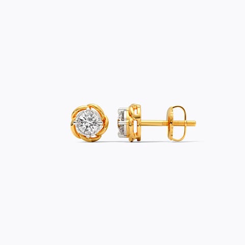 Floral Solitaire Stud Earrings Floral Solitaire Stud Earrings