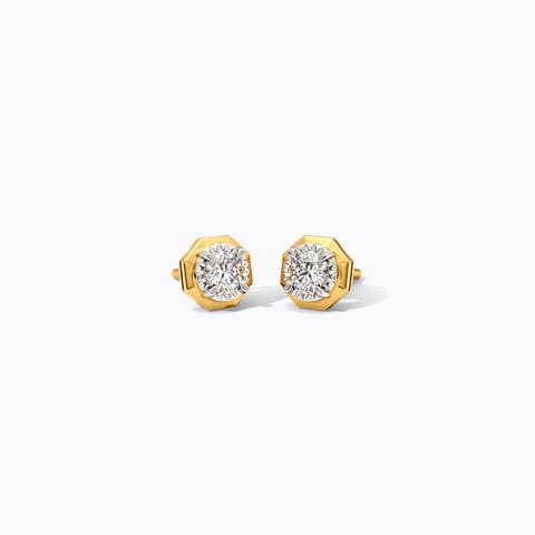 Hexagon Solitaire Stud Earrings Hexagon Solitaire Stud Earrings