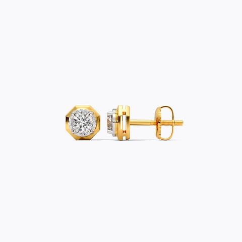 Hexagon Solitaire Stud Earrings Hexagon Solitaire Stud Earrings