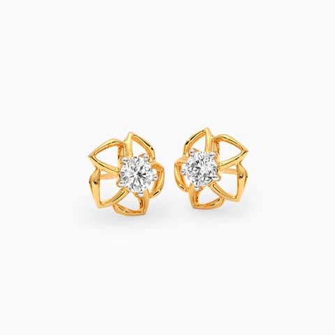 Botanic Brilliance Solitaire Stud Earrings
