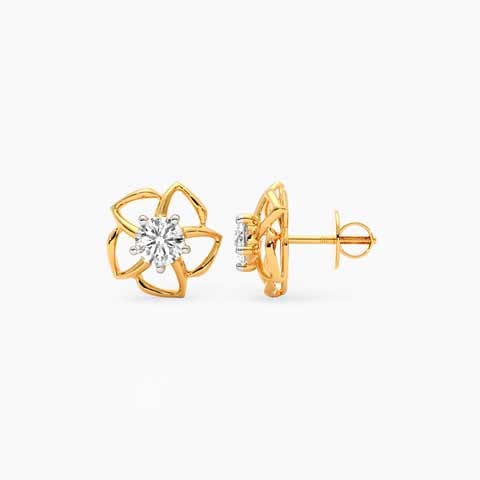 Botanic Brilliance Solitaire Stud Earrings