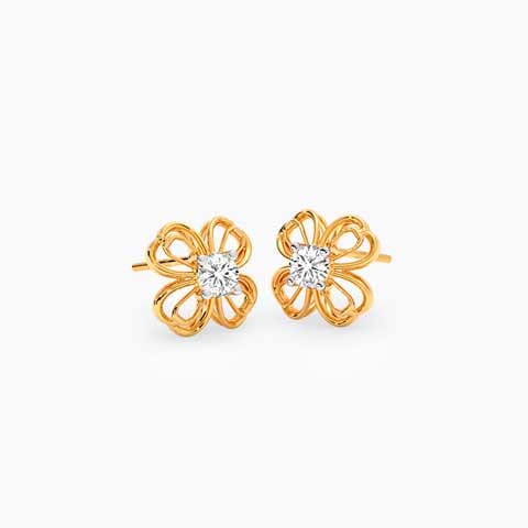 Meadow Gleam Solitaire Stud Earrings