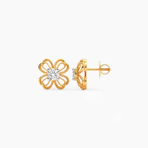 Meadow Gleam Solitaire Stud Earrings