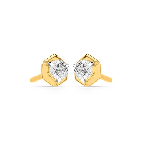 Prism Hexagon Solitaire Stud Earrings for Men Prism Hexagon Solitaire Stud Earrings for Men