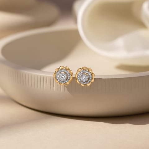 Swirly Halo Solitaire Stud Earrings Swirly Halo Solitaire Stud Earrings