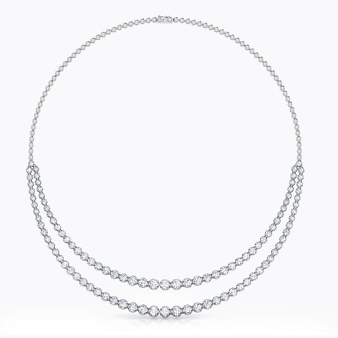 Two Line Illusion Solitaire Necklace Two Line Illusion Solitaire Necklace