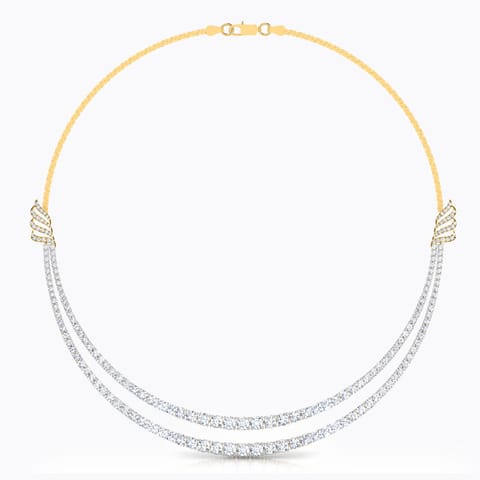 Two Line Brooch Solitaire Necklace