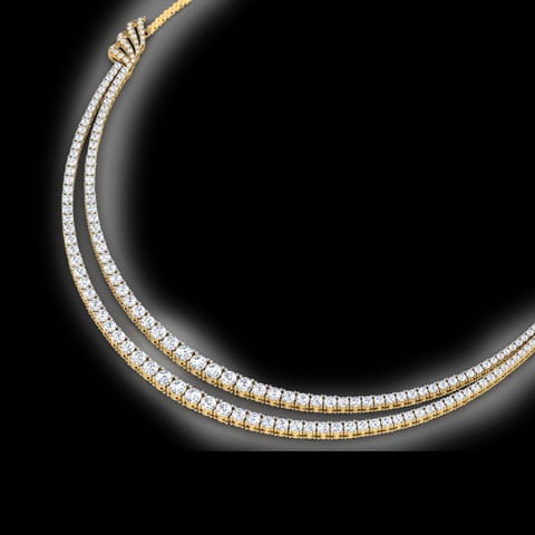 Two Line Brooch Solitaire Necklace