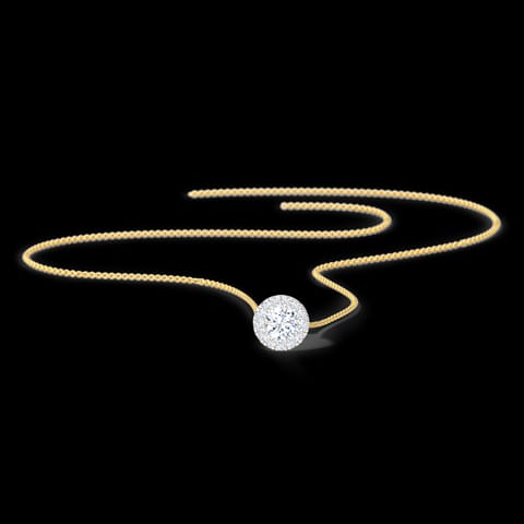 Halo Disc Solitaire Pendant