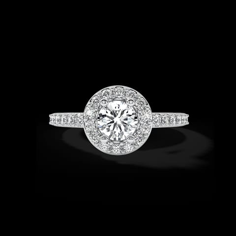 Round Halo Solitaire Ring Round Halo Solitaire Ring