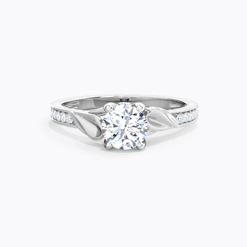 Brocaded Petal Solitaire Ring