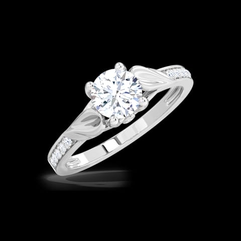 Brocaded Petal Solitaire Ring