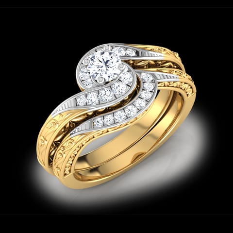 Spiral Glim Solitaire Bridal Ring Set