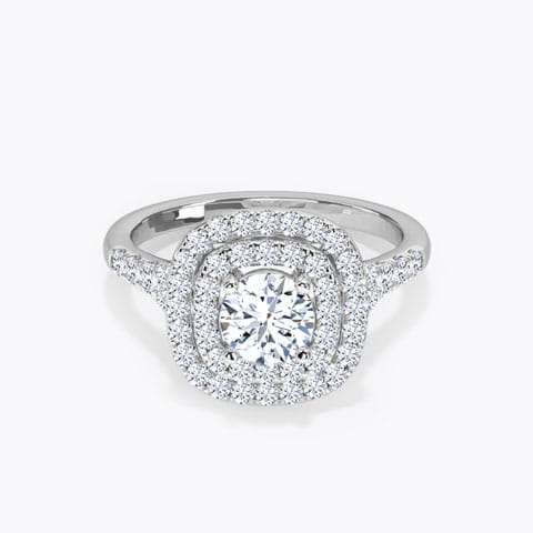 Paola Halo Solitaire Ring Paola Halo Solitaire Ring