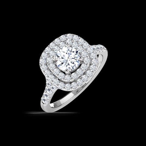 Paola Halo Solitaire Ring Paola Halo Solitaire Ring