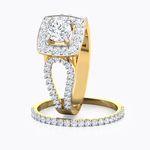 Glaze Solitaire Bridal Ring Set Glaze Solitaire Bridal Ring Set