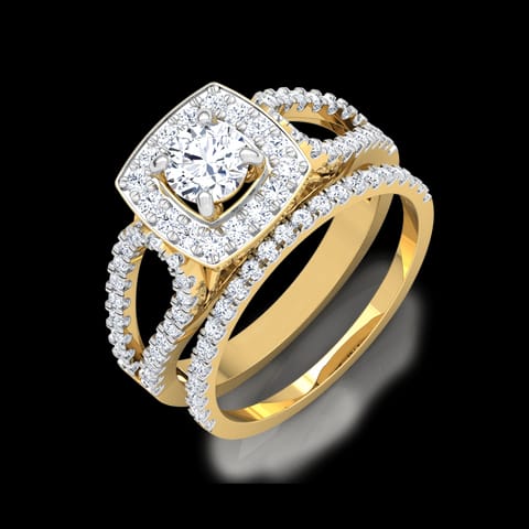 Glaze Solitaire Bridal Ring Set Glaze Solitaire Bridal Ring Set