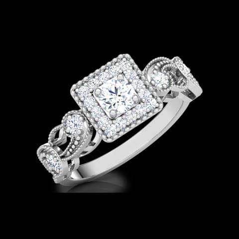 Daisy Filigree Solitaire Ring