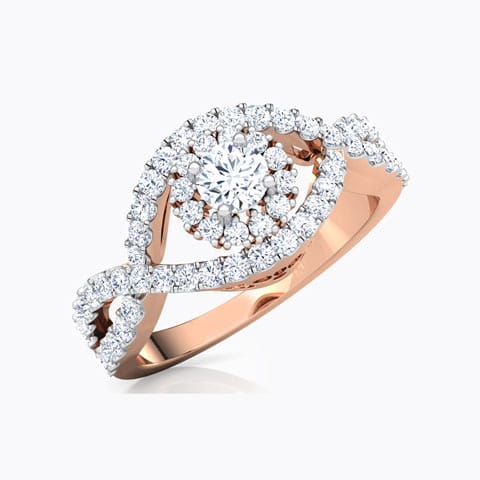 Aura Weave Solitaire Ring Solitaire Rings 18 Karat Rose Gold Aura Weave Solitaire Ring