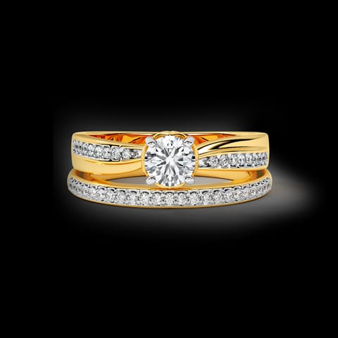 Glitter Solitaire Bridal Ring Set Glitter Solitaire Bridal Ring Set