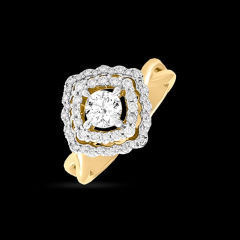 Opulent Wave Solitaire Ring