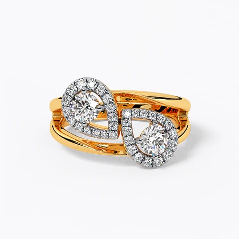 Twilight Tear Solitaire Ring