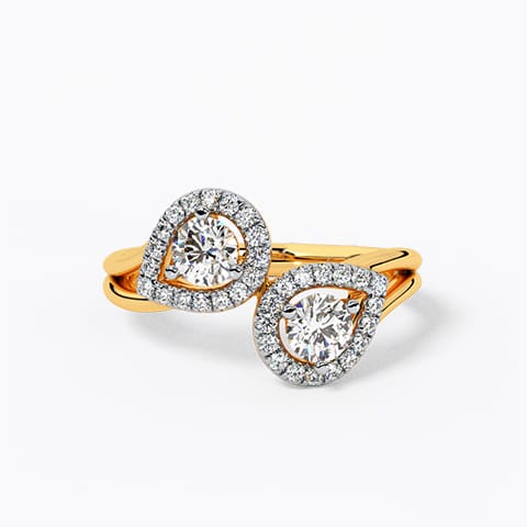 Blissful Tear Solitaire Ring