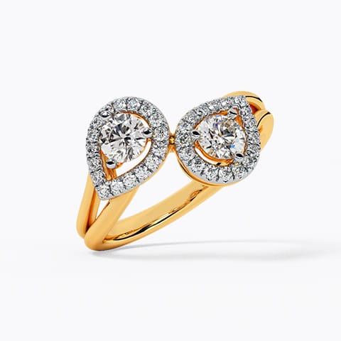 Blissful Tear Solitaire Ring