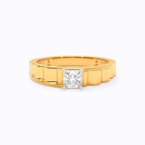 Solar Quartz Solitaire Ring for Men