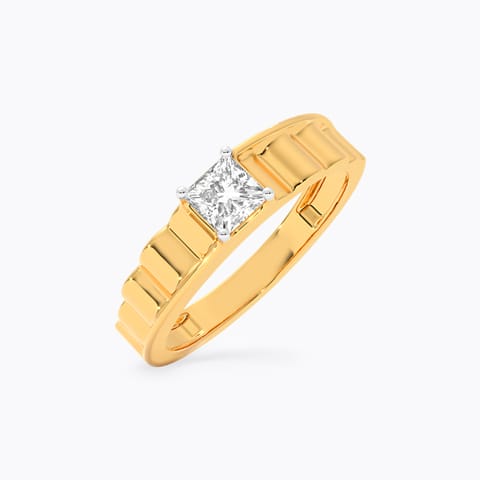 Solar Quartz Solitaire Ring for Men